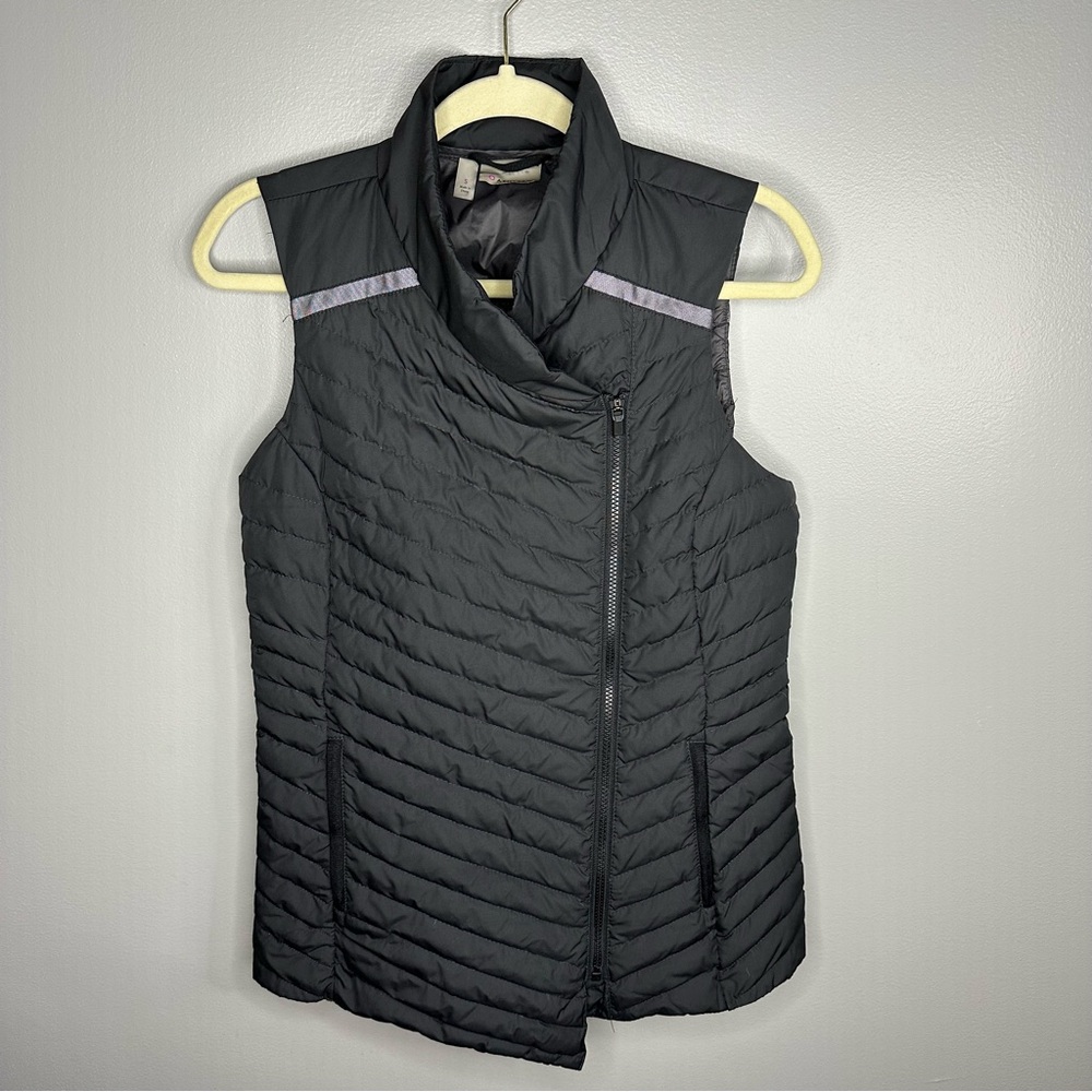 Athleta So Down Grey Asymmetrical Puffer Vest /Jacket Women's Size Small